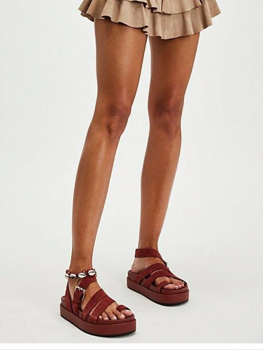 Jeffrey Campbell Rust Brown Platform Strappy Sandals